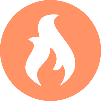 Picto d'une flamme pour représenter le chauffage