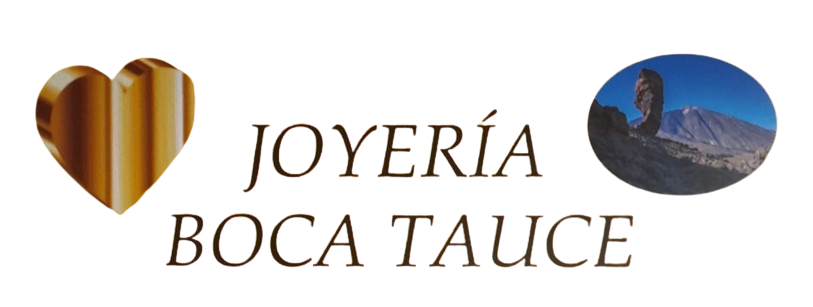Un logotipo para joyería boca tauce con un corazón y montañas al fondo.