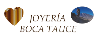 Un logotipo para joyería boca tauce con un corazón y montañas al fondo.