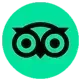 Logotipo de TripAdvisor: icono de búho en negro sobre un círculo verde azulado.