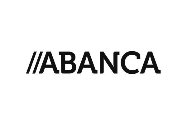Logotipo de ABANCA en negro sobre fondo blanco