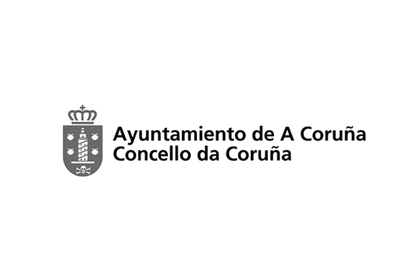 Logotipo del Ayuntamiento de A Coruña sobre fondo blanco.
