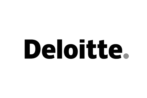 Logotipo de Deloitte en texto negro en negrita con un pequeño punto gris sobre un fondo blanco.