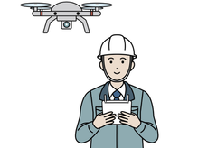 Illustration d'un homme qui pilote un drone.