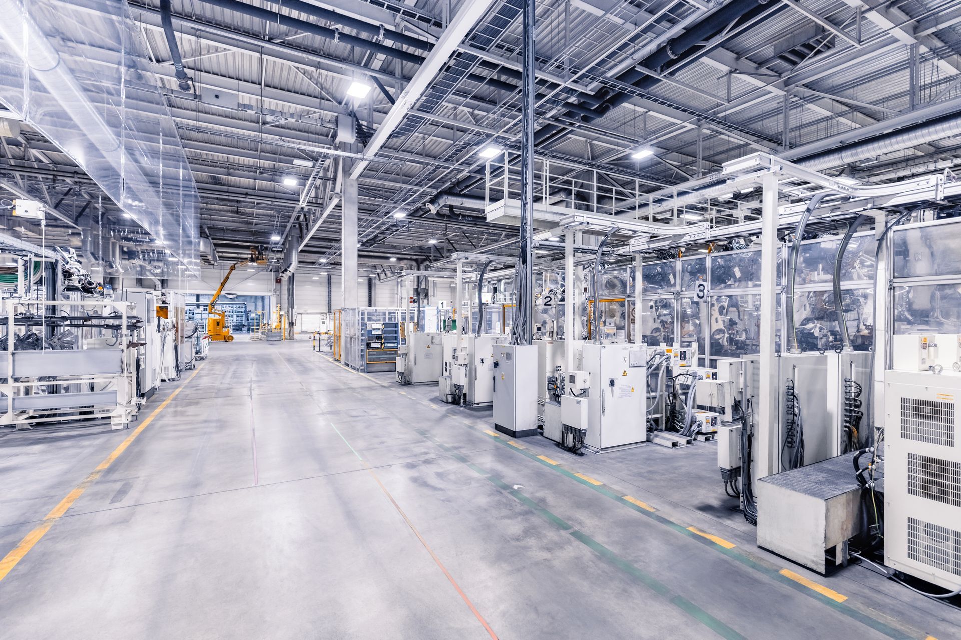 L'intérieur d'une usine propre.