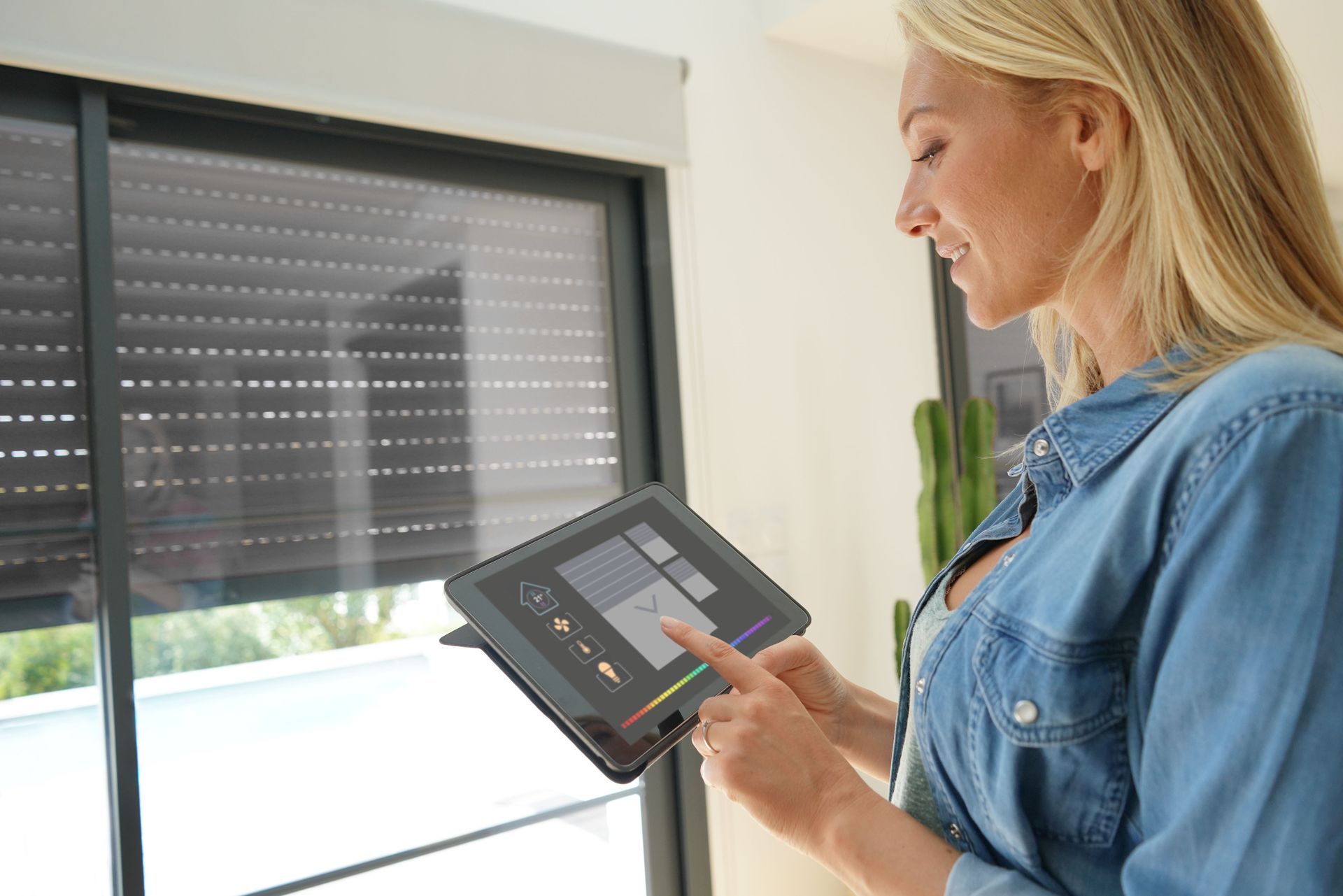 Fermeture de volets roulants pilotée via une tablette