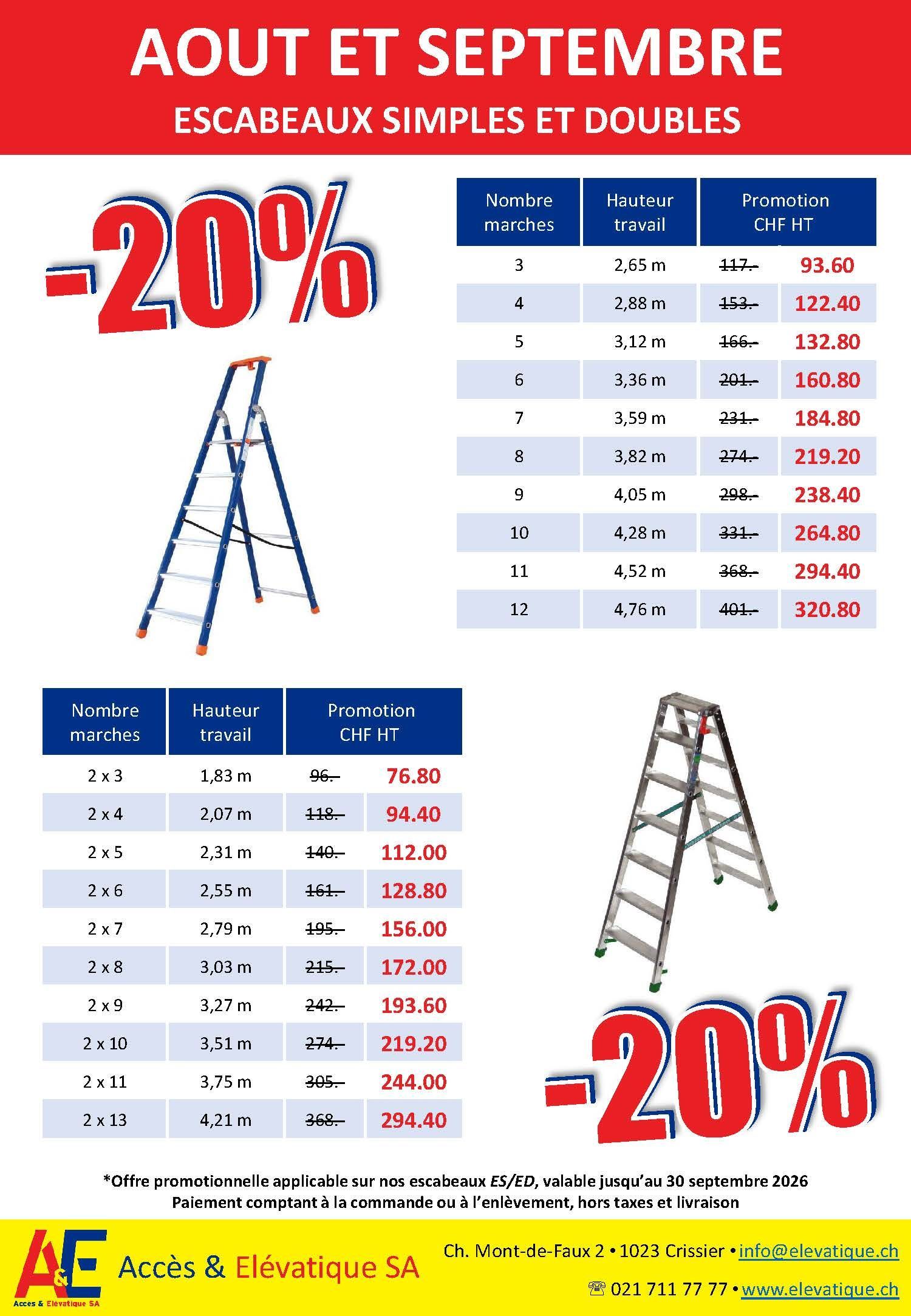 Flyer promotionnel escabeaux simples et doubles 