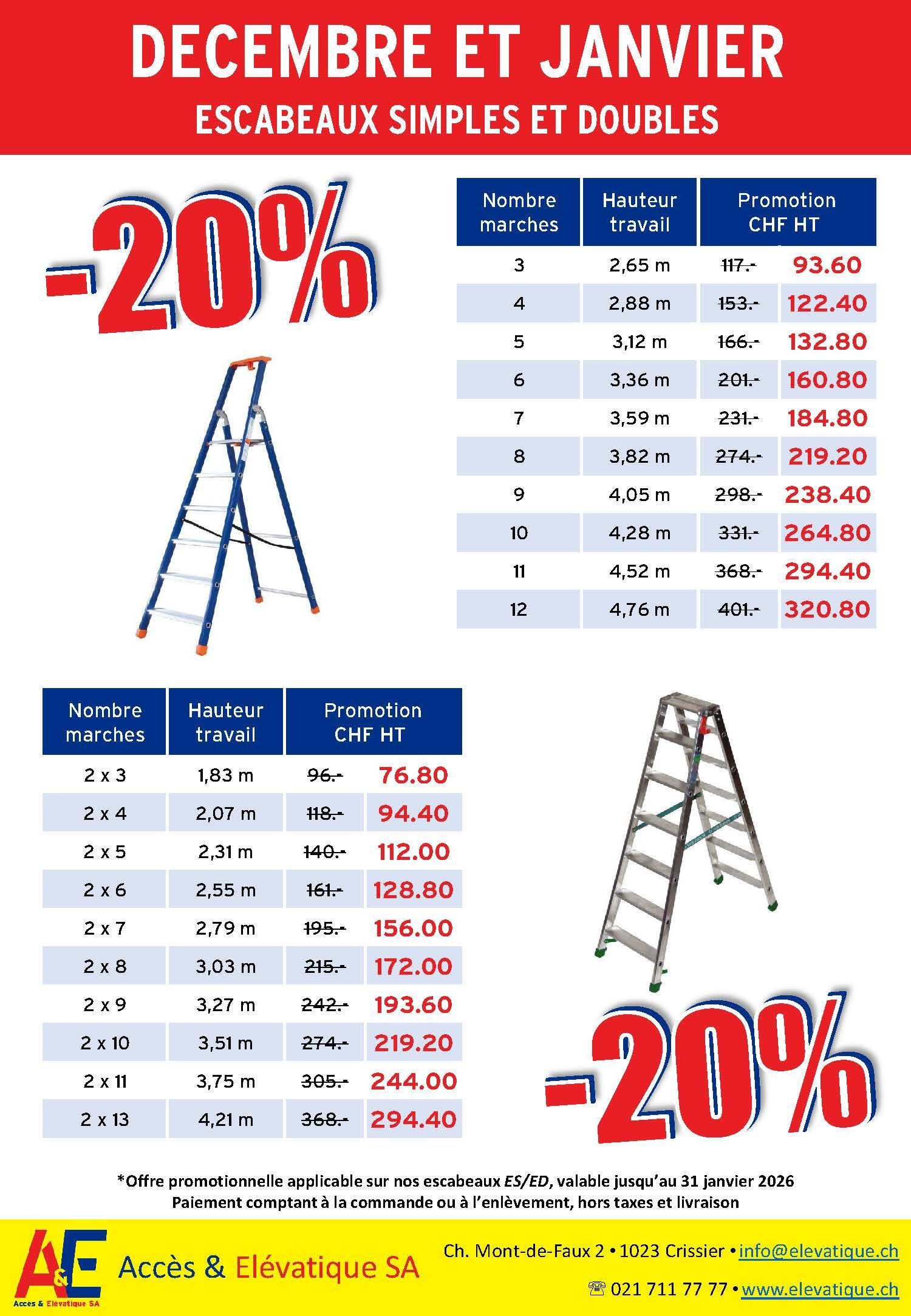 Flyer promotionnel Escabeaux en bois