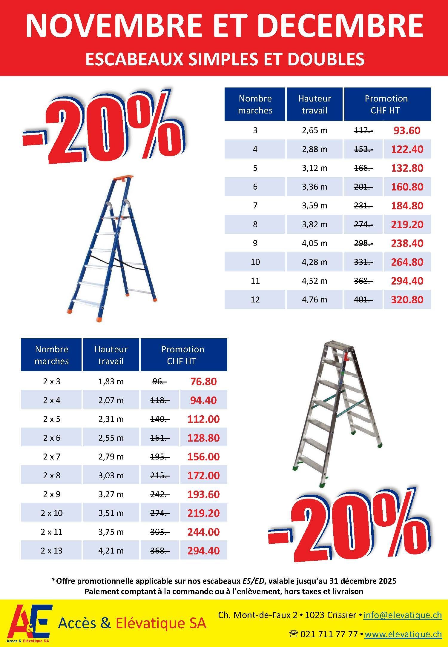 Flyer promotionnel Escabeaux en bois