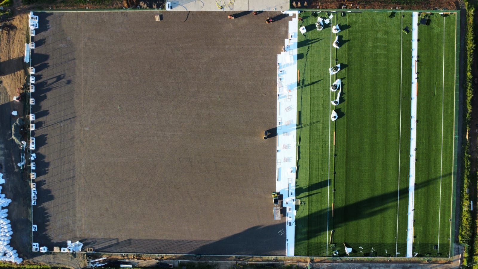 Installation de terrain de sport - début des travaux