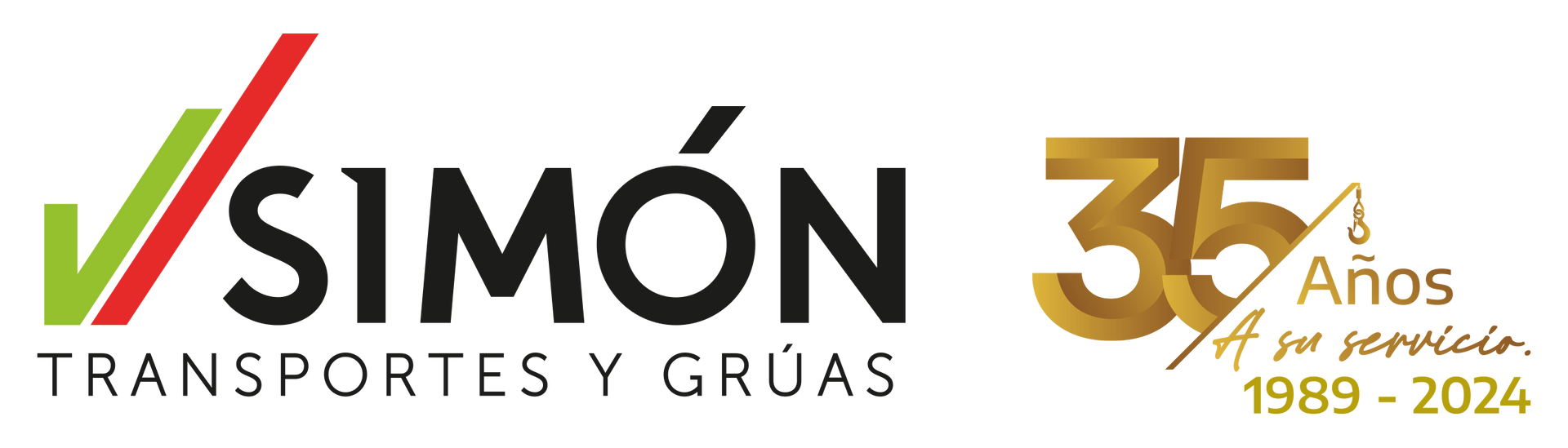 Se muestra el logo de simon transportes y gruas.