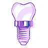 Una bombilla violeta con un diente en su interior.