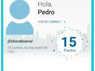 Una captura de pantalla del perfil de una persona con 15 puntos.