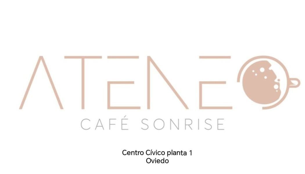 Un logotipo para una cafetería llamada Ateneo Cafe Sonrise.