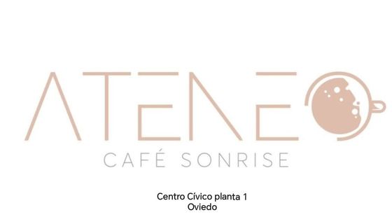 Un logotipo para una cafetería llamada Ateneo Cafe Sonrise.