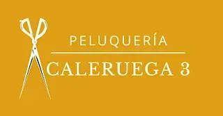Un logotipo para una peluquería con tijeras sobre un fondo amarillo.
