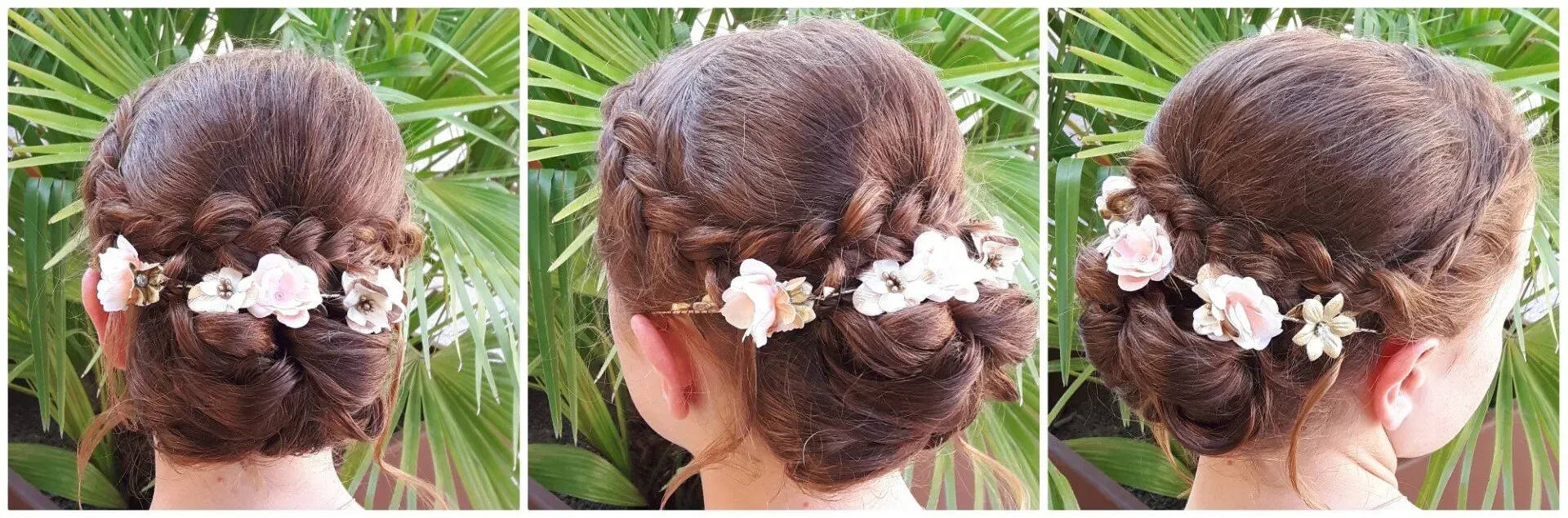 Chignon avec tresse pour fille