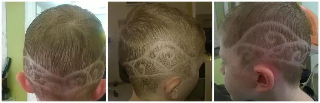 3 photos coupe tribal