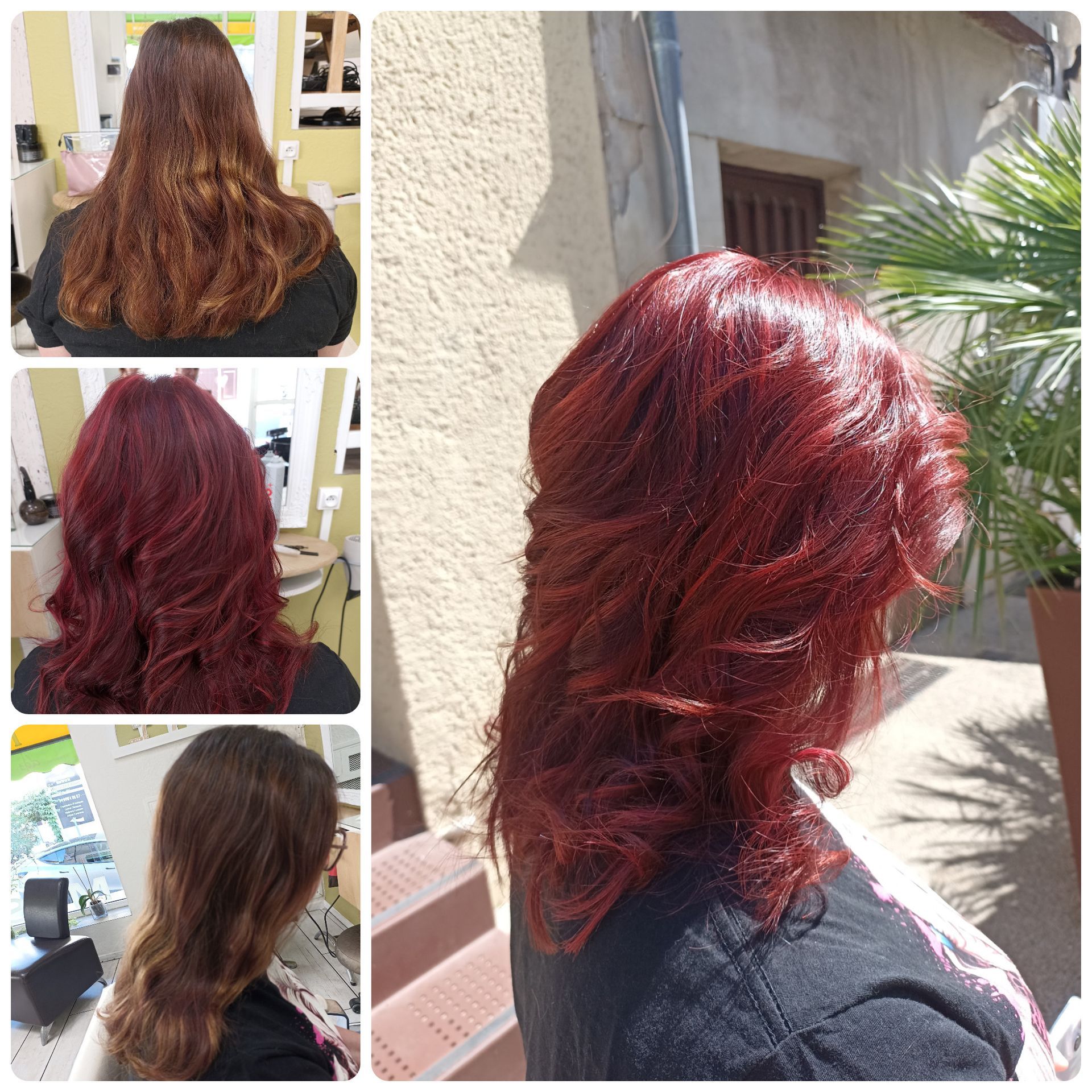 4 photos de coloration cheveux longs