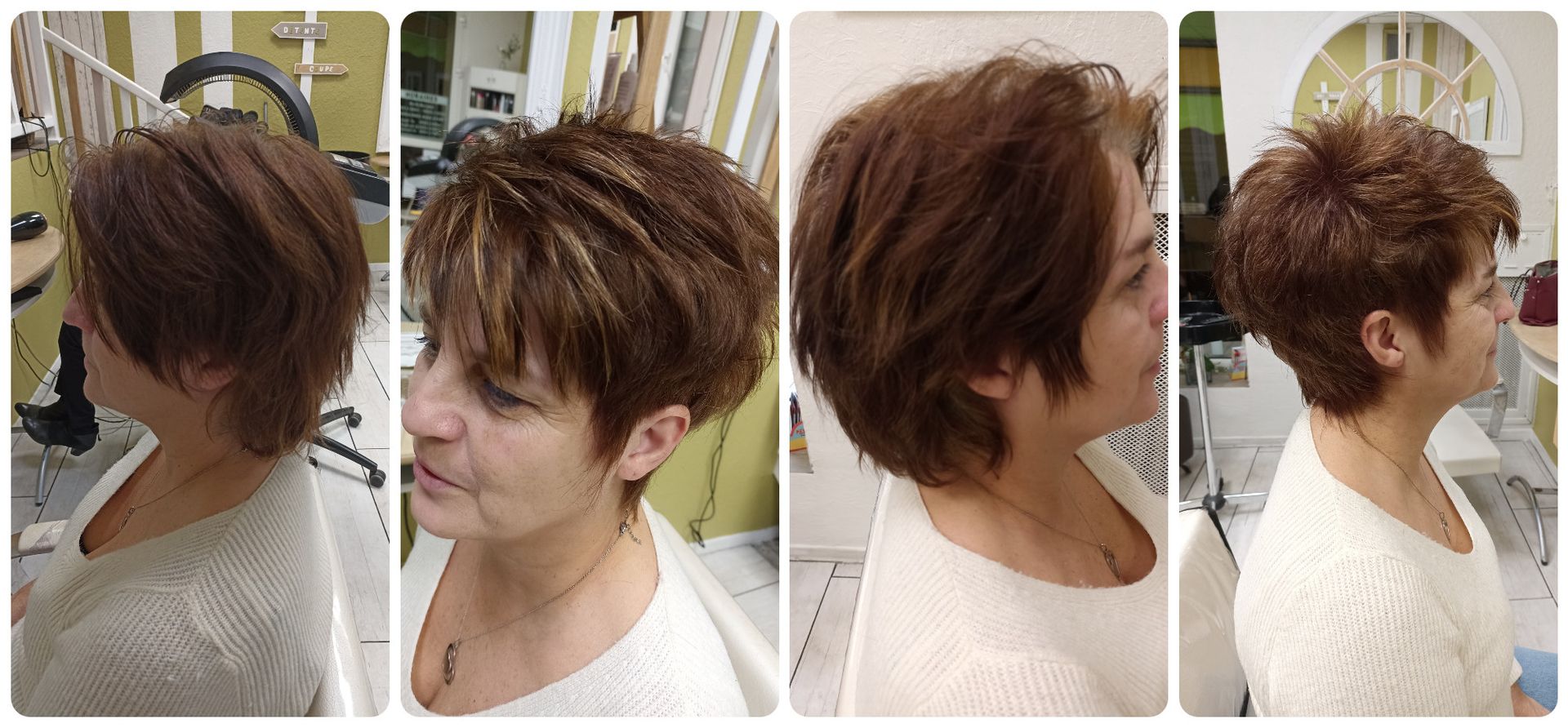 4 photos de coloration et mèches