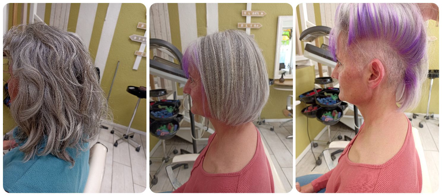 3 photos avec coupe et coloration