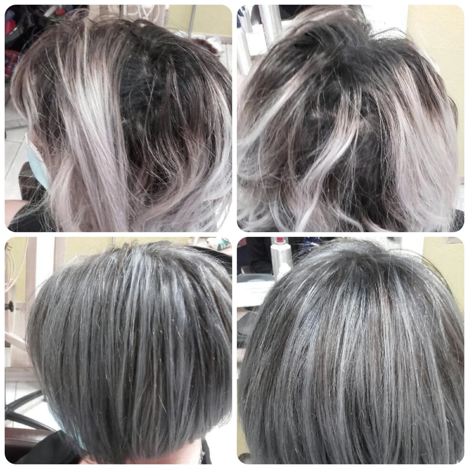 4 photos coloration argent