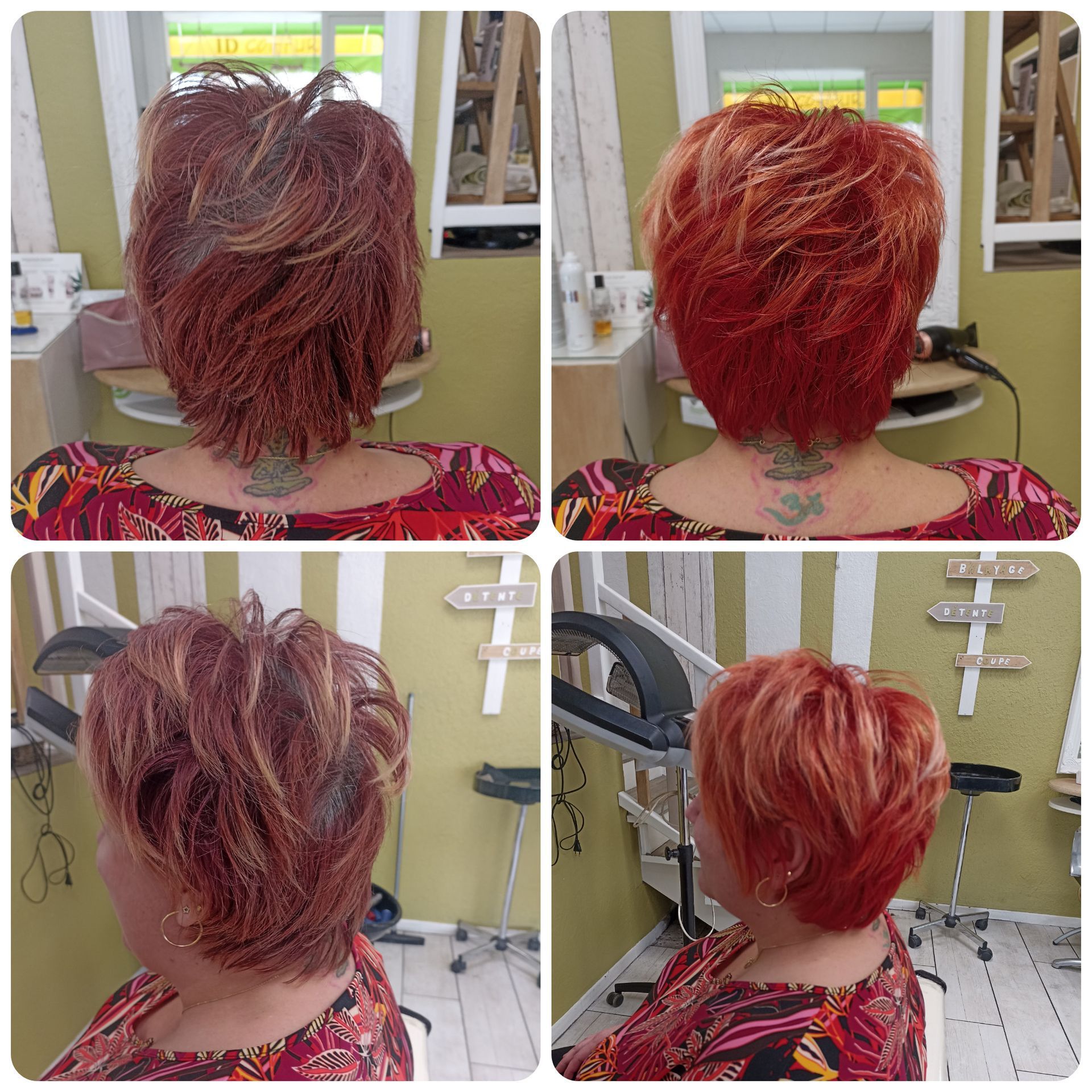 4 photos de coloration cheveux courts