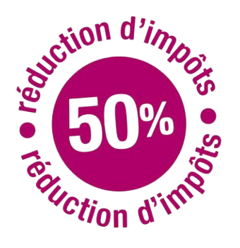 Logo de réduction de 50 % d'impôts