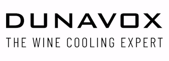 Logotipo de Dunavox: el texto negro dice