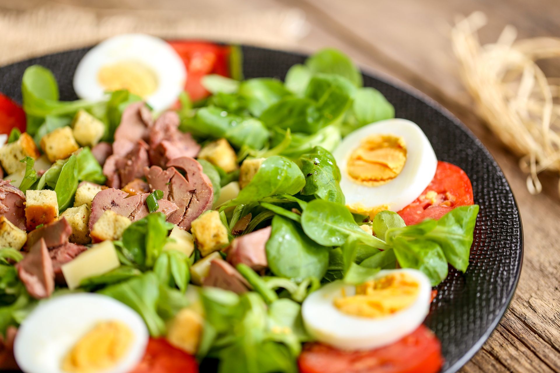 Salade avec gésiers, œufs