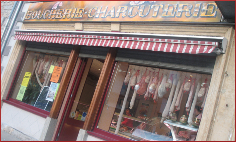 Façade de la boucherie