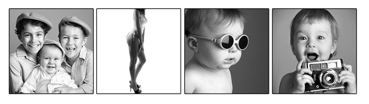 Ensemble de photo d'enfants et d'une femme en lingerie