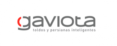 A logo for gaviota toldos y persianas inteligentes