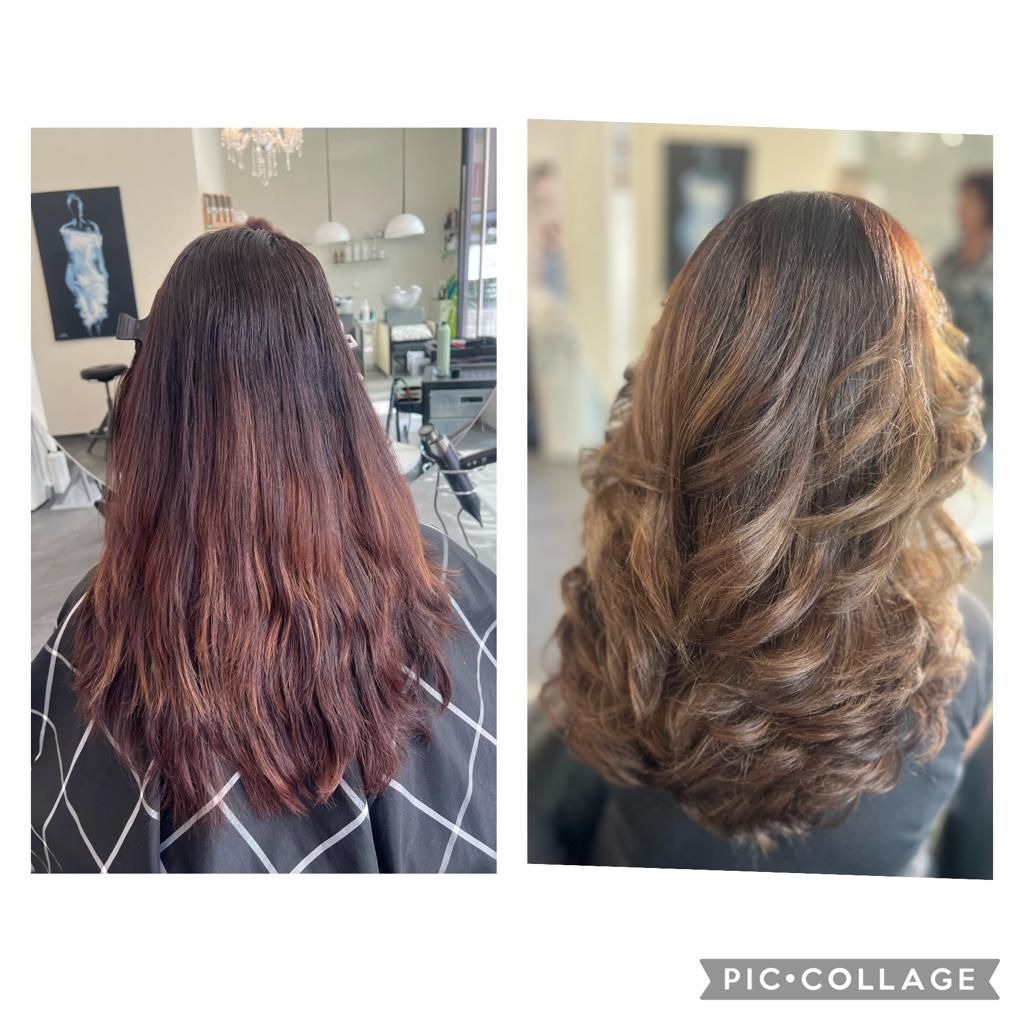 Haare vorher und nacher