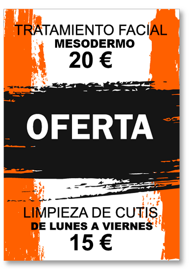 Folleto naranja y blanco con la palabra 