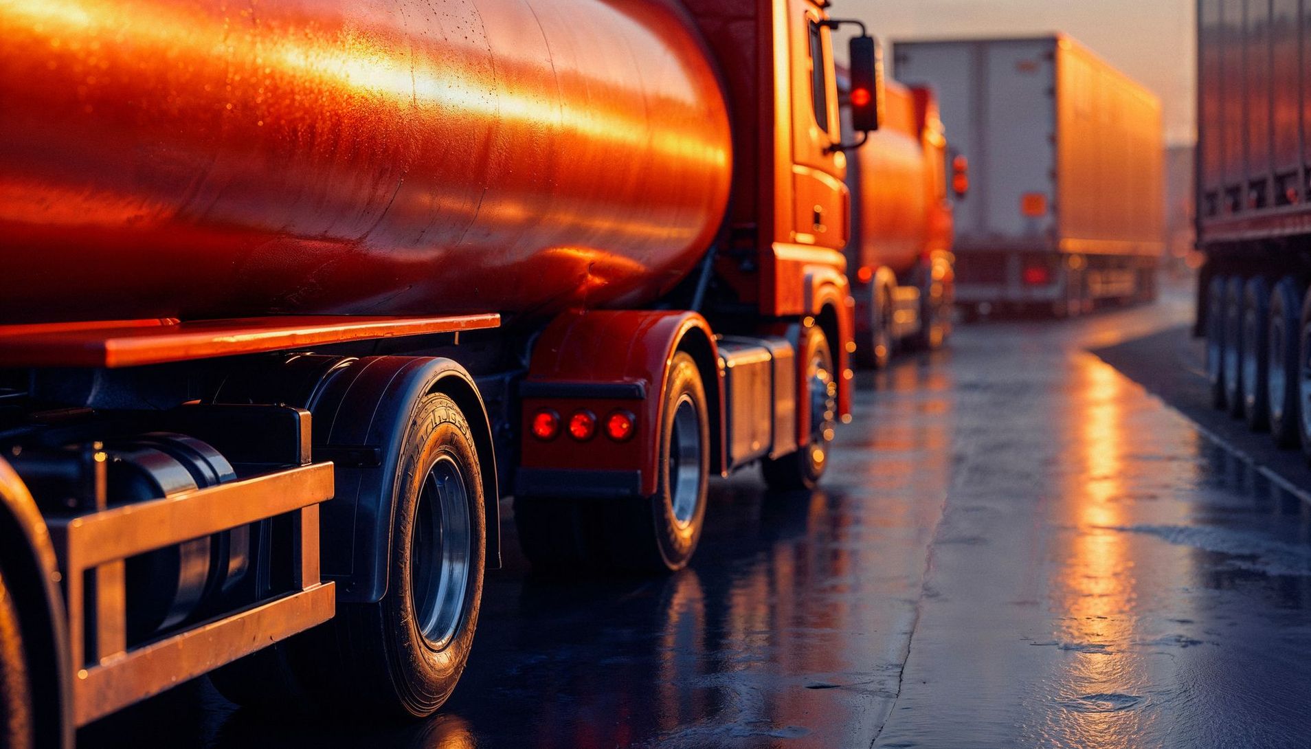 file de camions-citernes r
