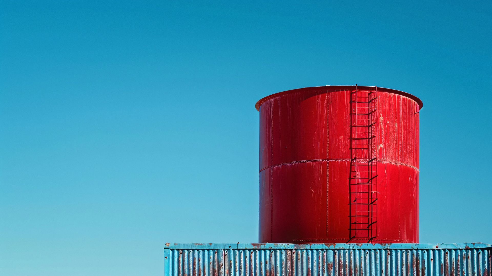 Un réservoir d'eau cylindrique 