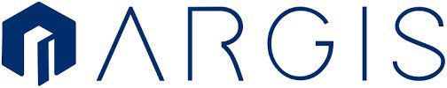 Logotipo de ARGIS en azul con un icono hexagonal geométrico y una marca denominativa estilizada.