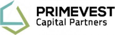 Logotipo de PRIMEVEST Capital Partners con icono geométrico verde y texto negro sobre fondo blanco.