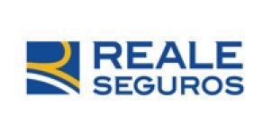 Logotipo del REALE SEGUROS en azul y dorado sobre fondo blanco.