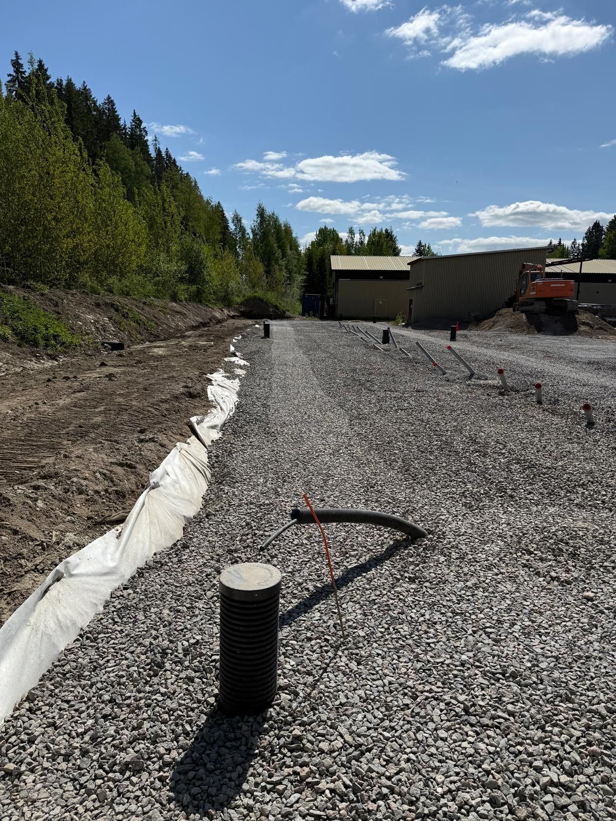 Diggers Oy:n tekemät pihan viimeistelytyöt ja istutusalueiden pohjat.