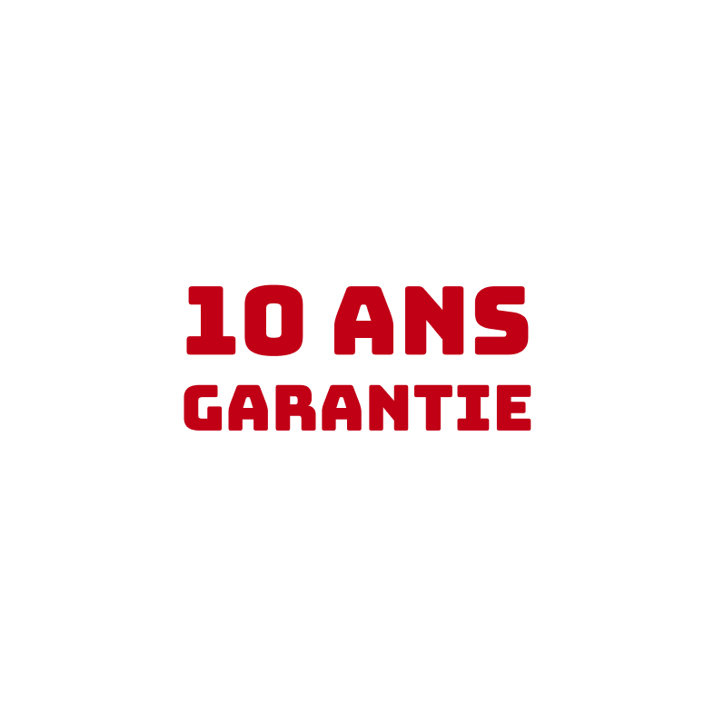 Logo 10 ans Garantie dans une couronne de laurier blanche