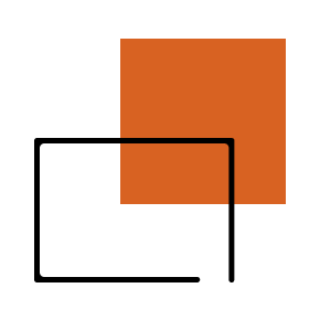 Pictogramme minimaliste d'un cadre représentant une feuille blanche qui symbolise un projet client