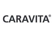 Ein schwarzweißes Logo für Caravita auf weißem Hintergrund.