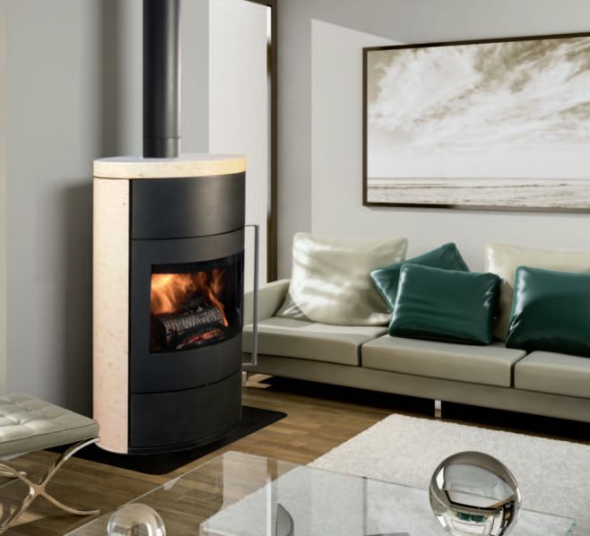 Poêle à bois dans un salon