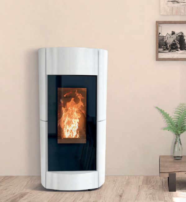 Poêle à granulés finition blanc