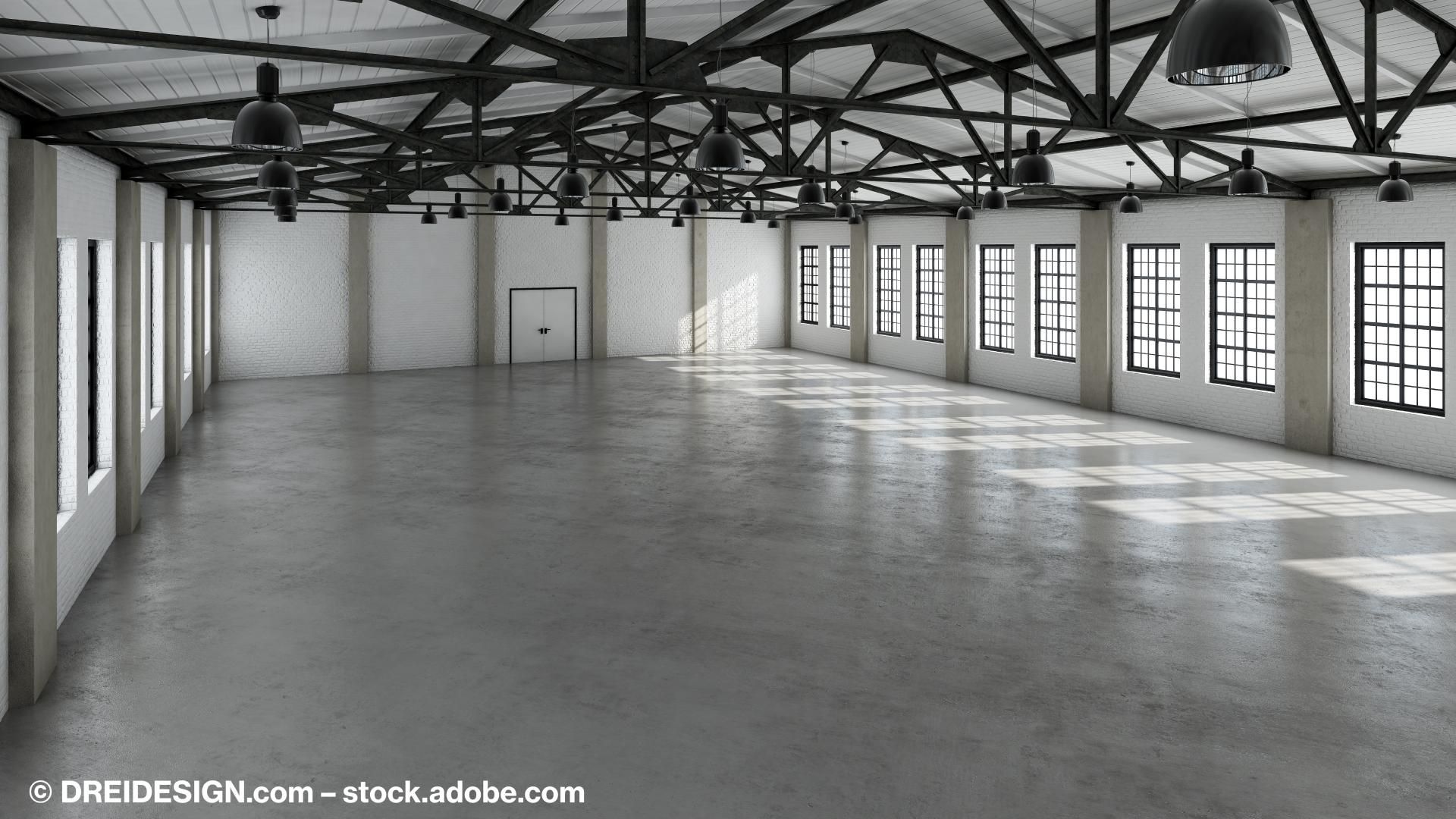 Industrie-Estrich in einer Halle