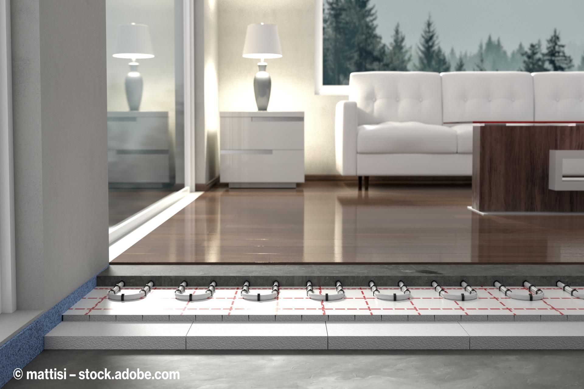 Verlegung von Wärme-Estrich