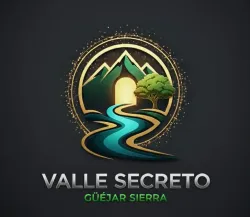 Logotipo para Valle Secreto, con diseño de montaña, arco