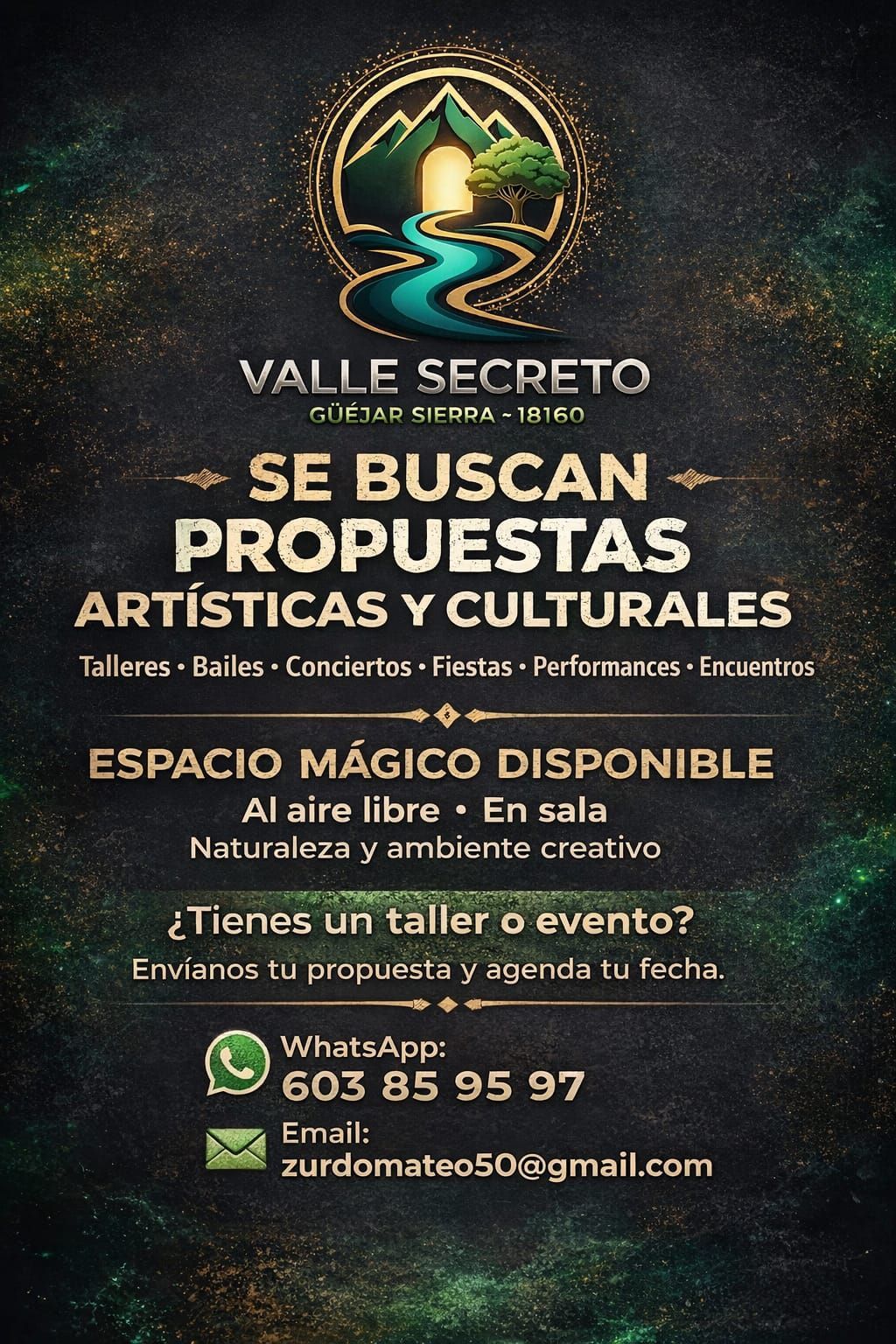 Una familia se reúne para comer al aire libre en un bosque. Una mujer sirve la comida en la mesa.